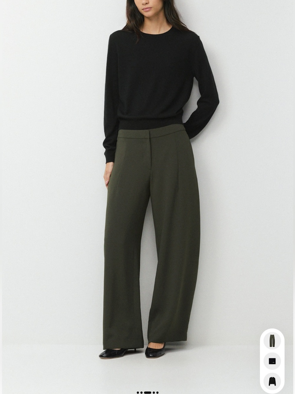 Aritzia Helix Barrel Pant in Flint Green